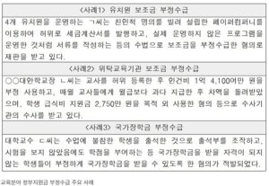 부정수급 사례